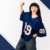 レディース メッシュ ナンバージャージ 半袖 Vネック オーバーサイズ スポーツユニフォーム風 09デザイン M～3XL ホワイト ブラック グリーン ネイビー