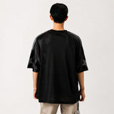 メッシュ ナンバージャージ 半袖 Vネック 07デザイン アメフト風 オーバーサイズ M～3XL ホワイト ブラック